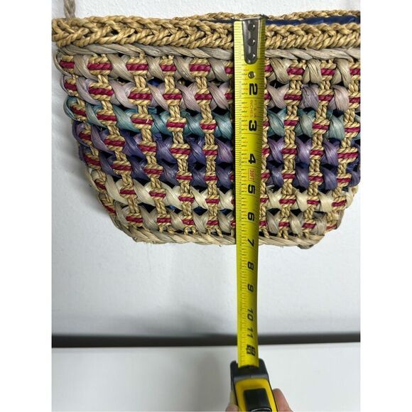 SUN N SAND Woven Jute Rainbow Raffia Bohemian Women’s Crossbody Bag - Picture 6 of 16